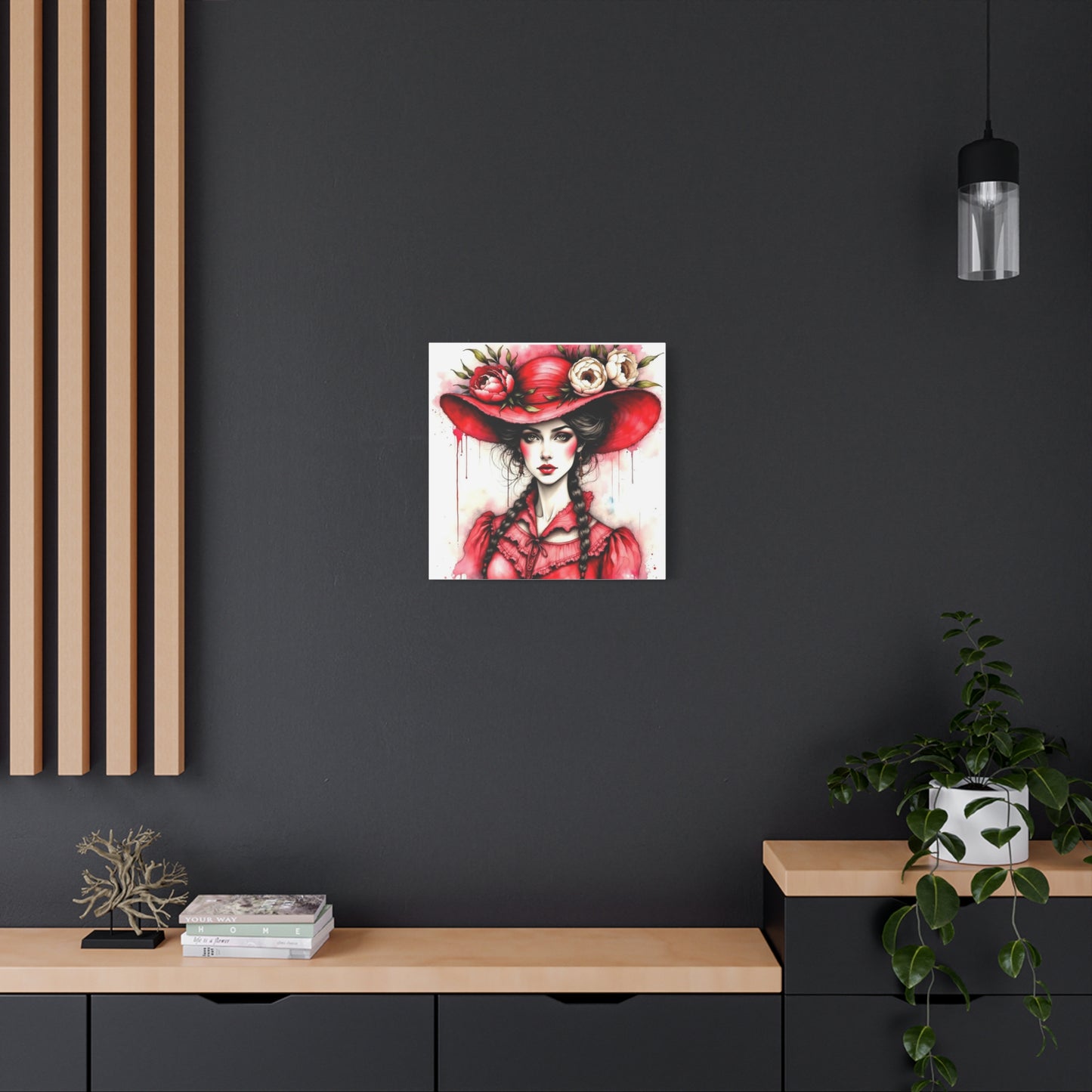 Lady in Red Abstract Art