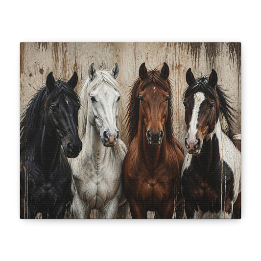Horses Matte Canvas Wall Art — Stretched 1.25"