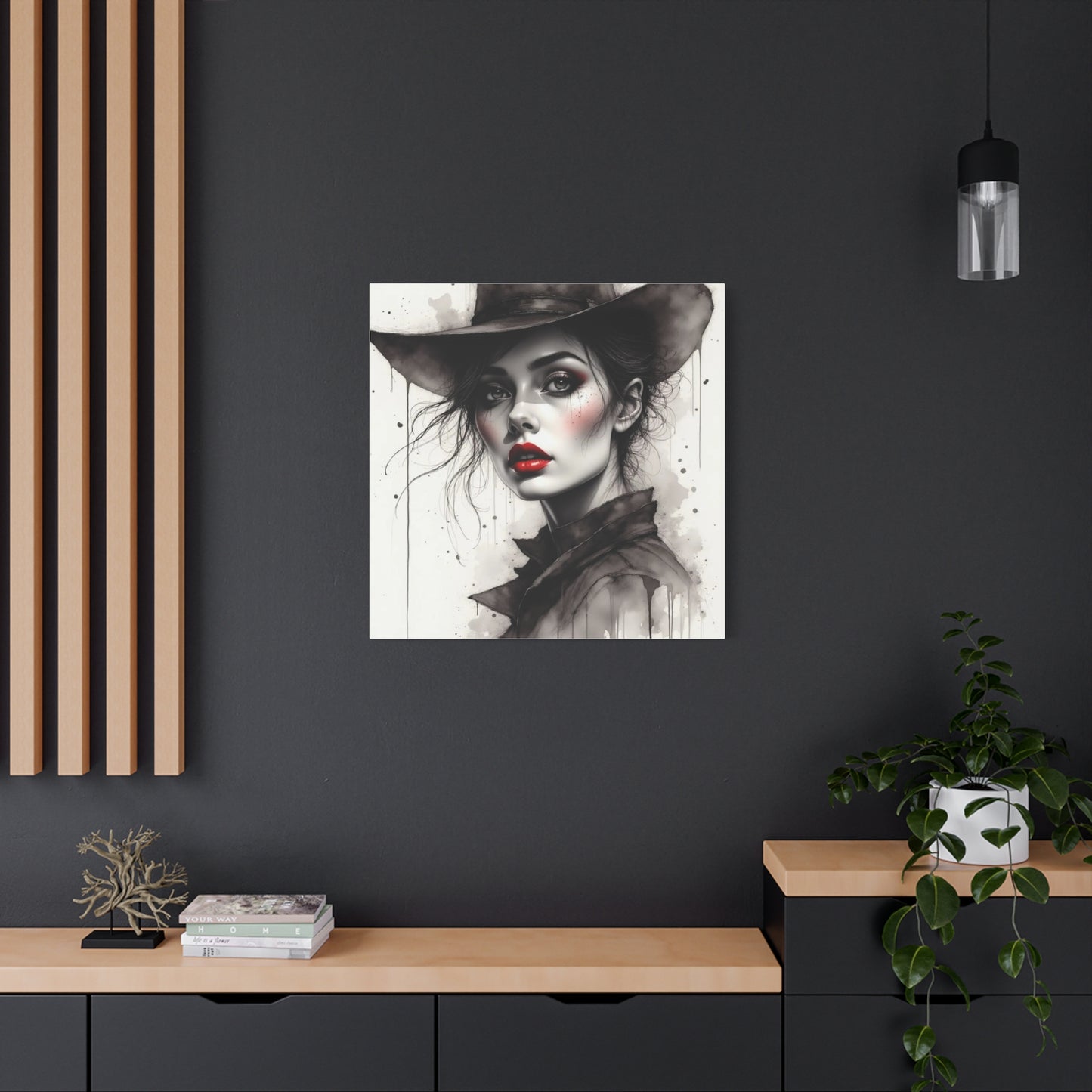 Beautiful Brunett in a Hat Abstract Art