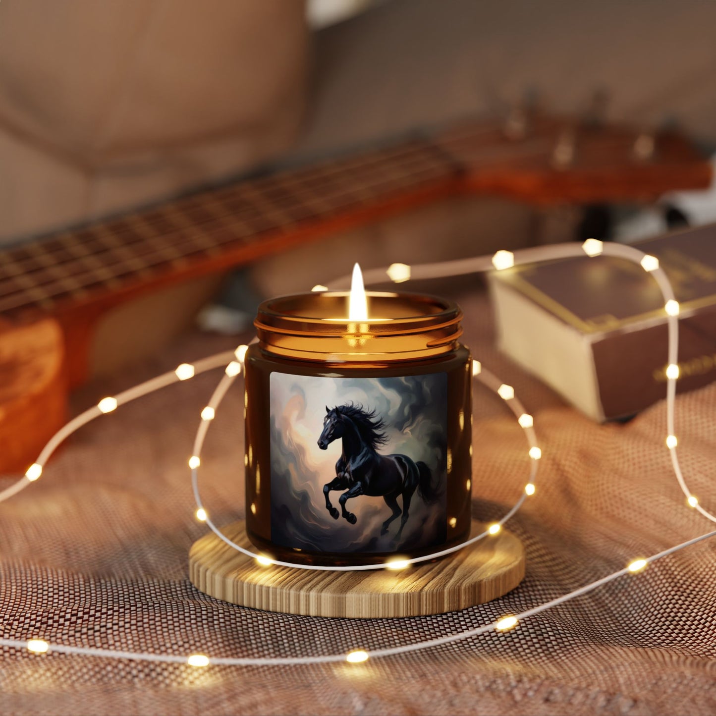 Black Stallion Scented Soy Candle — Amber Jar (Multi-Size)