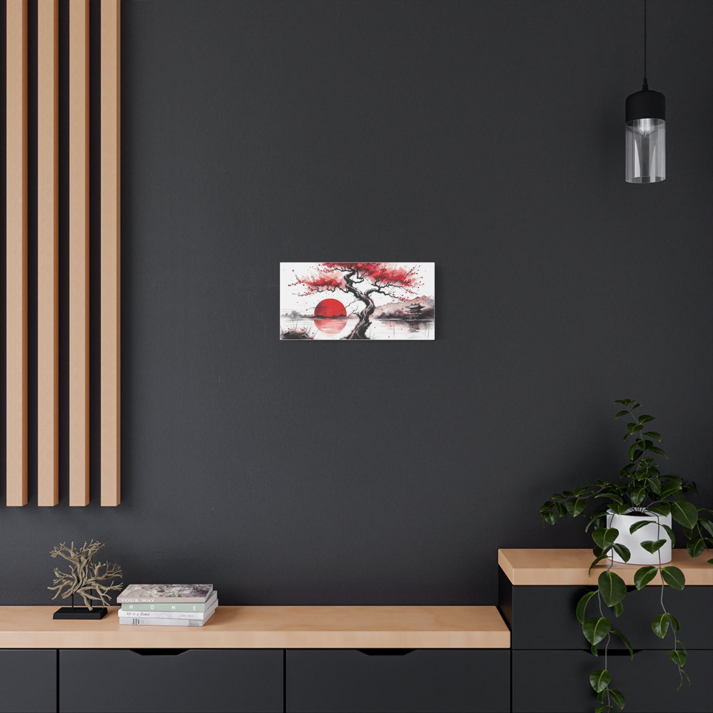 Red Moon Asian Abstract Art