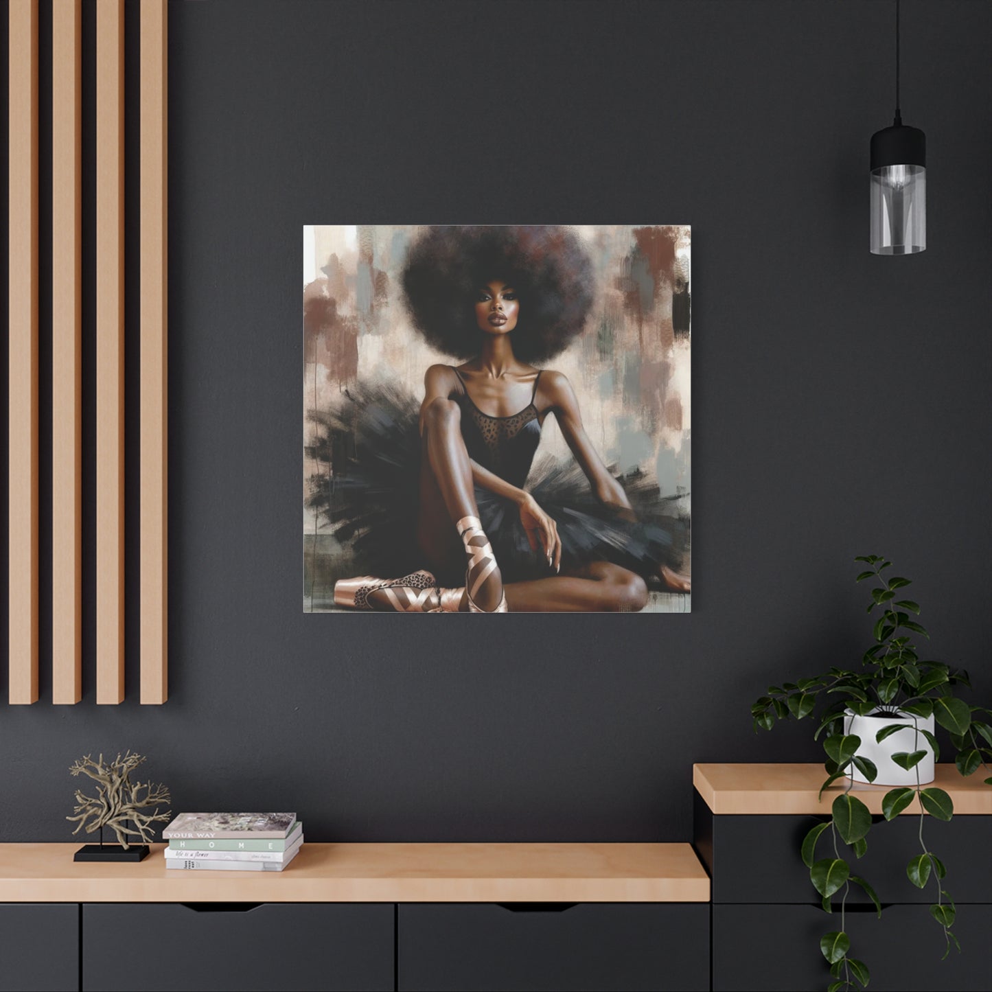 Beautiful Black Woman Ballerina Canvas Art
