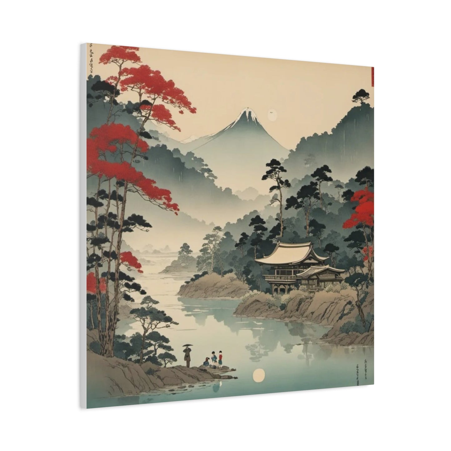 Home by the Lake Asian Abstract Art