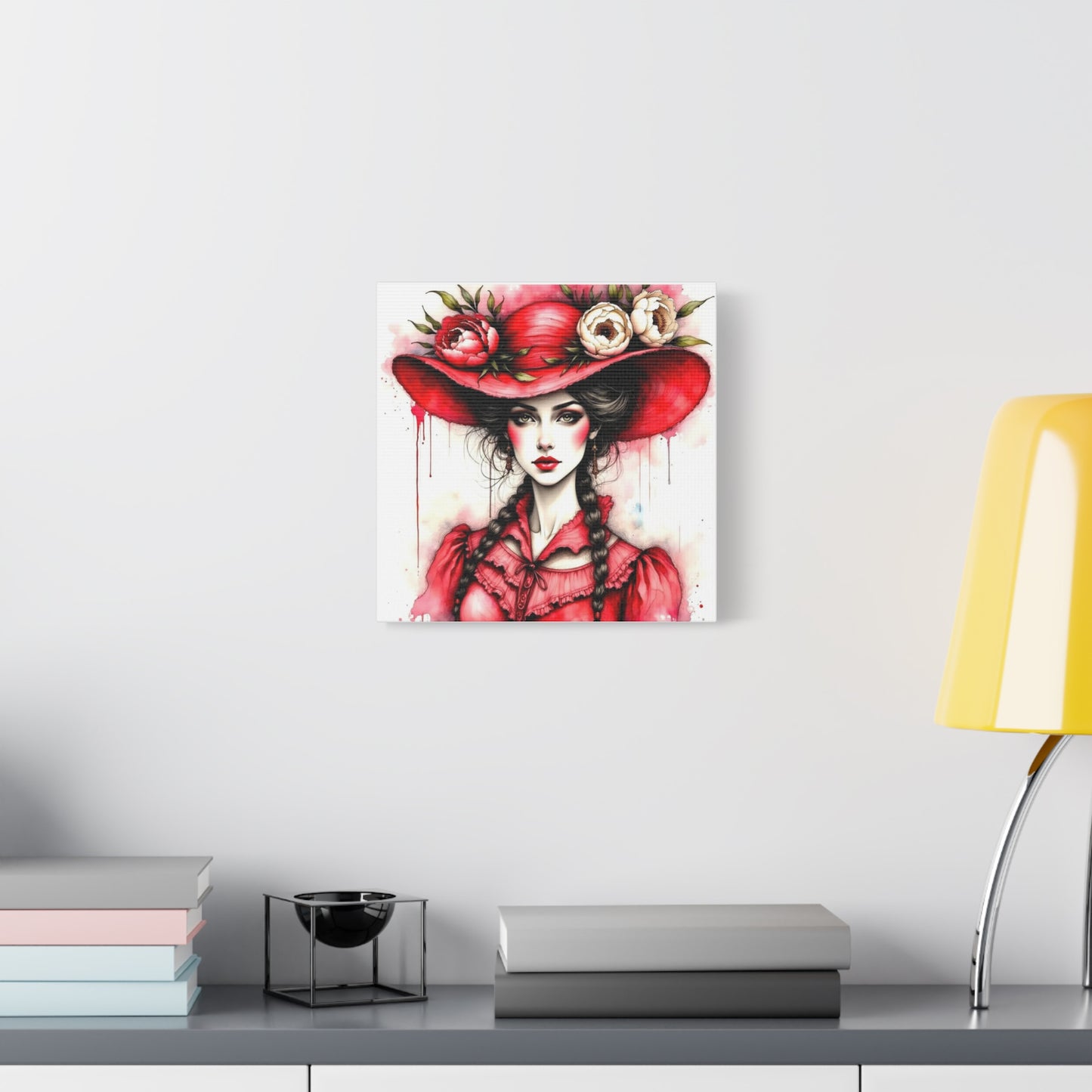 Lady in Red Abstract Art