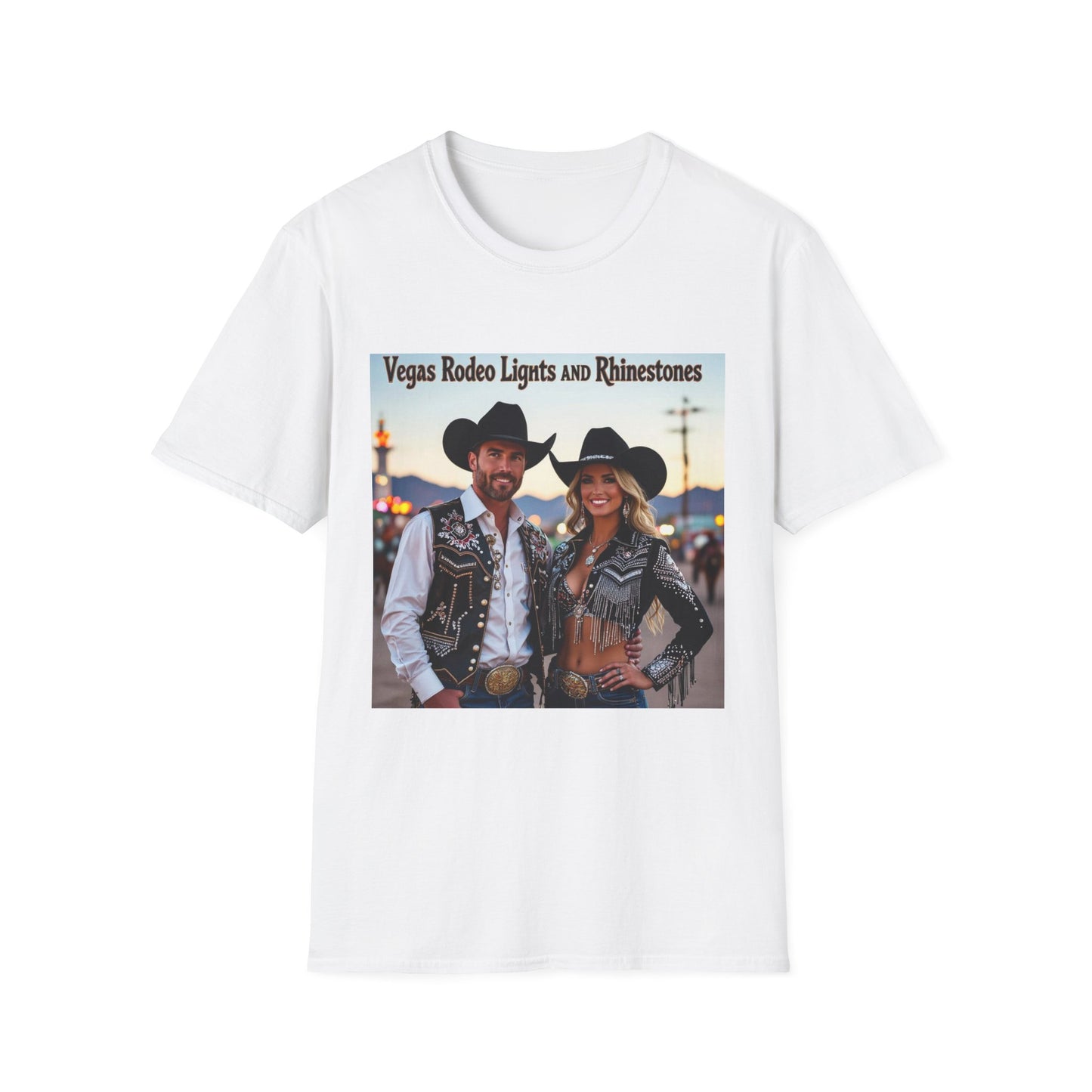 Vegas Rodeo Lights and Rhinestones Western Boho, Unisex T-Shirt,