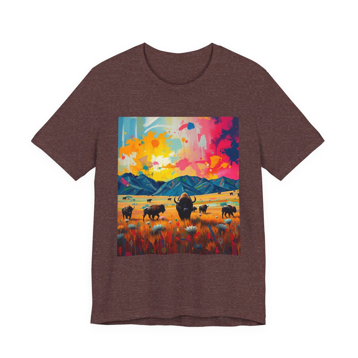 Southwest Abstract Buffalo Tee Shirt 1
