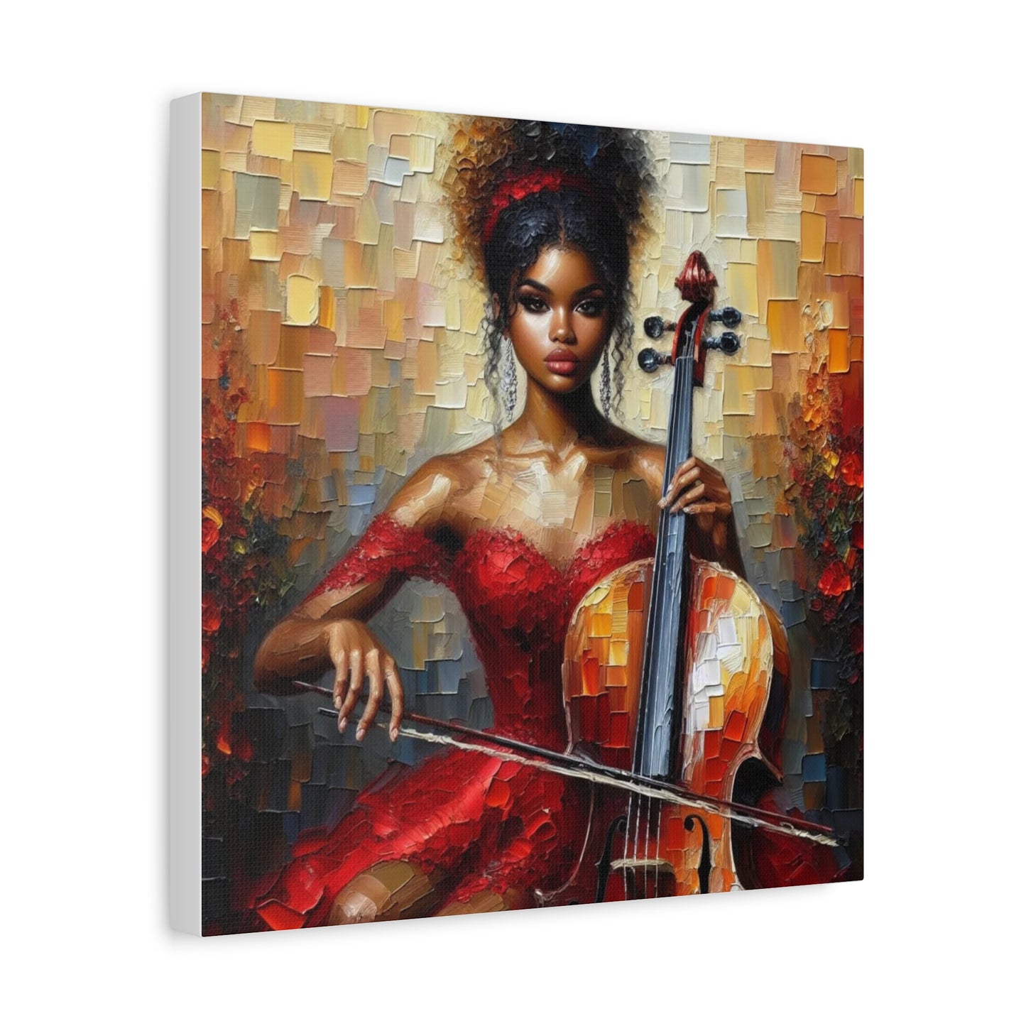Beautiful Black Woman Musician Canvas Art