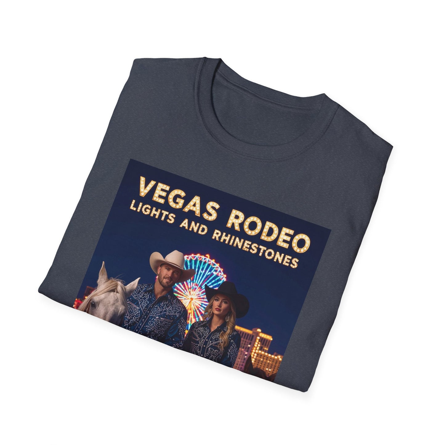 Vegas Rodeo Lights and Rhinestones Western Boho, Unisex T-Shirt,