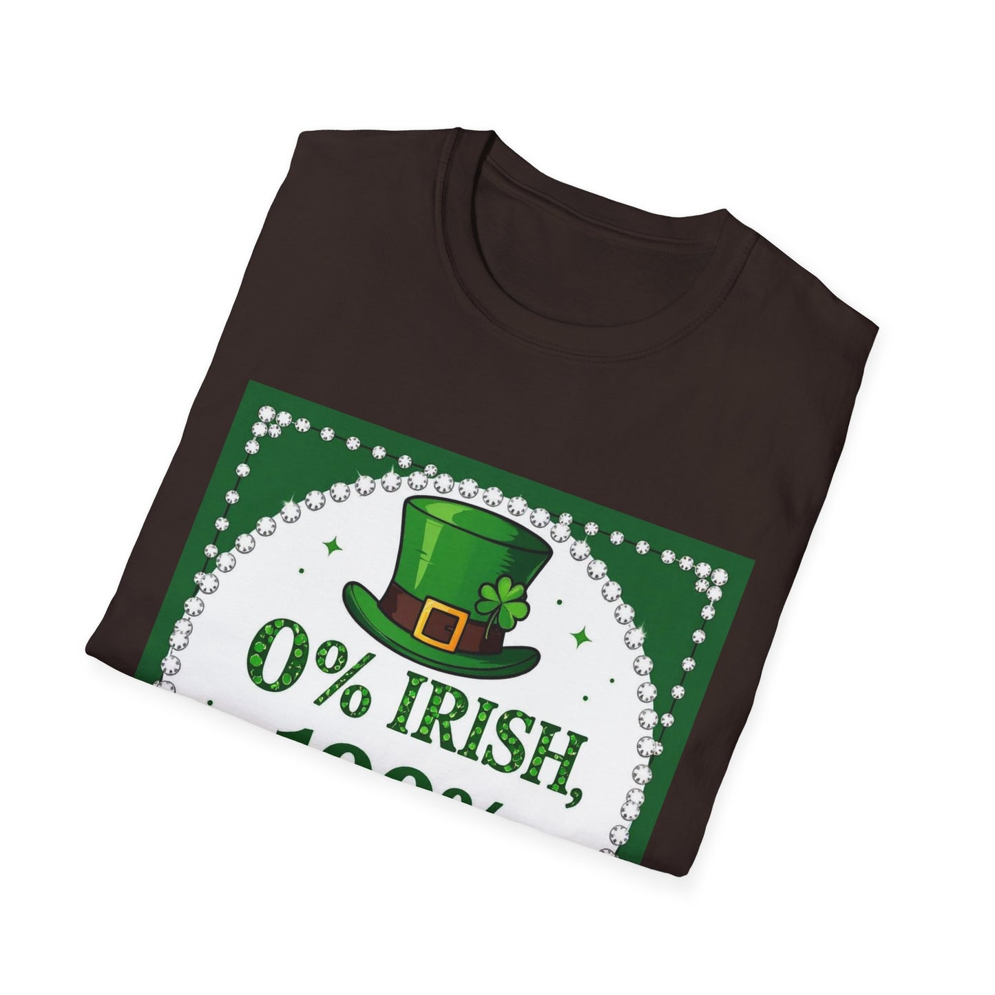 0% Irish 100% Kissable... Saint Patty's Day Funny T-Shirt — St. Patrick's Day Humor Tee