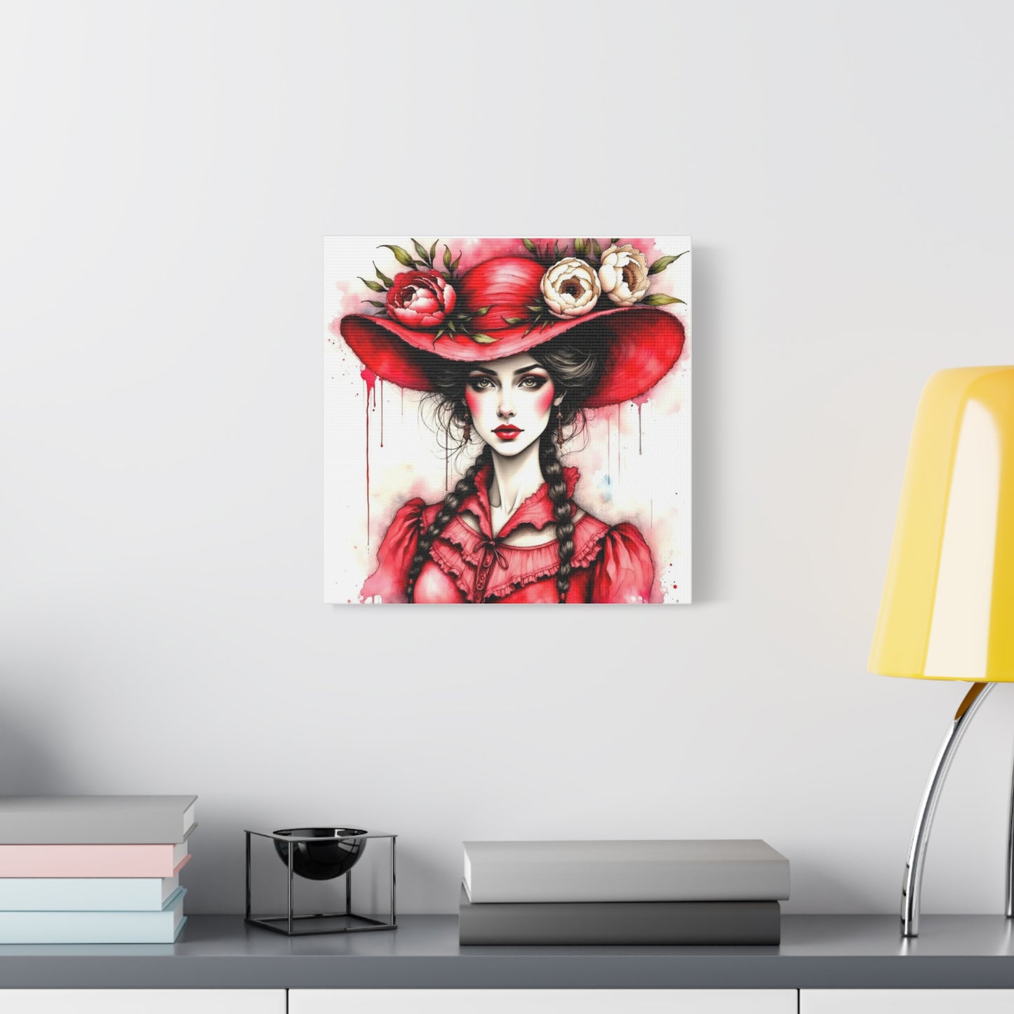 Lady in Red Abstract Art