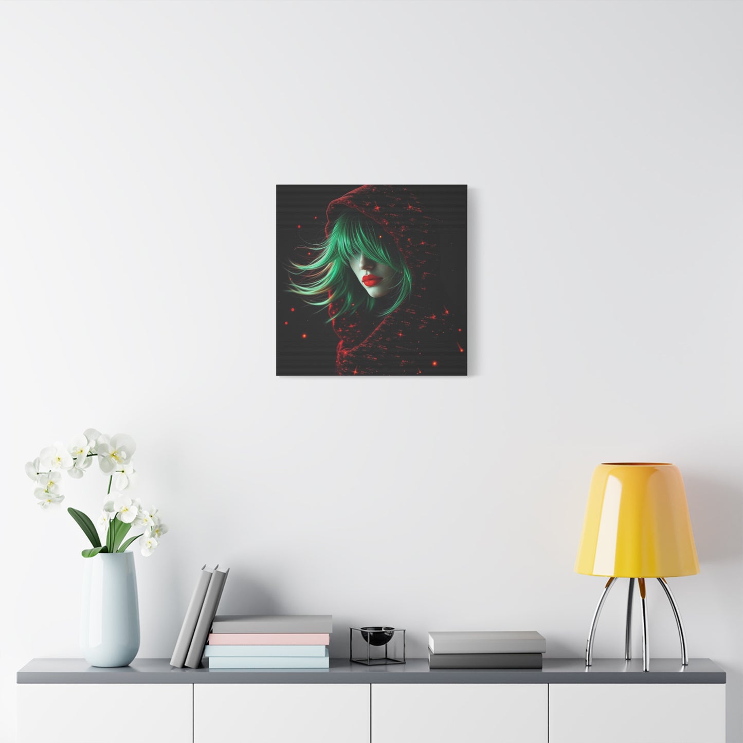 Green Haired Lady Abstract Art