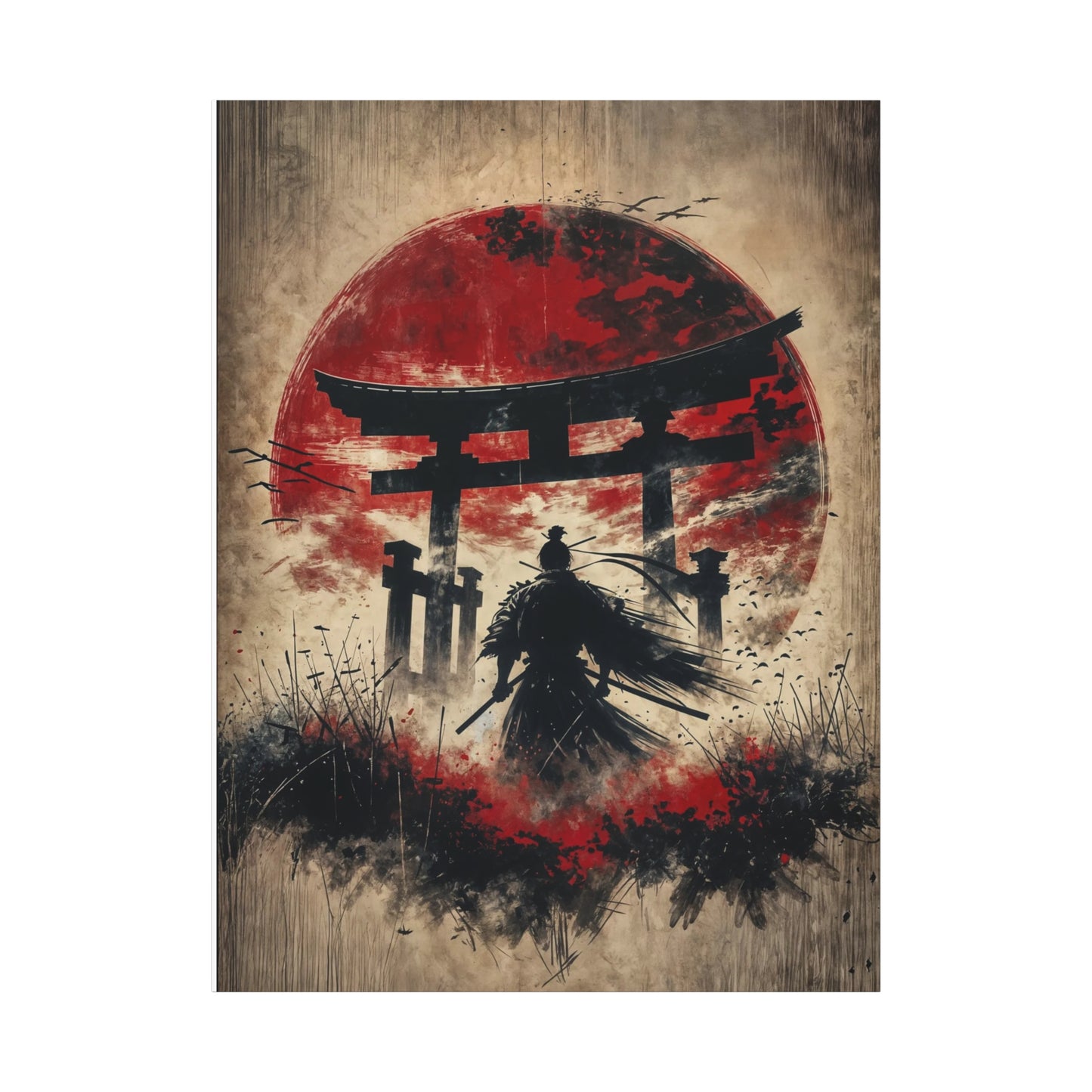 Samurai Asian Abstract Art