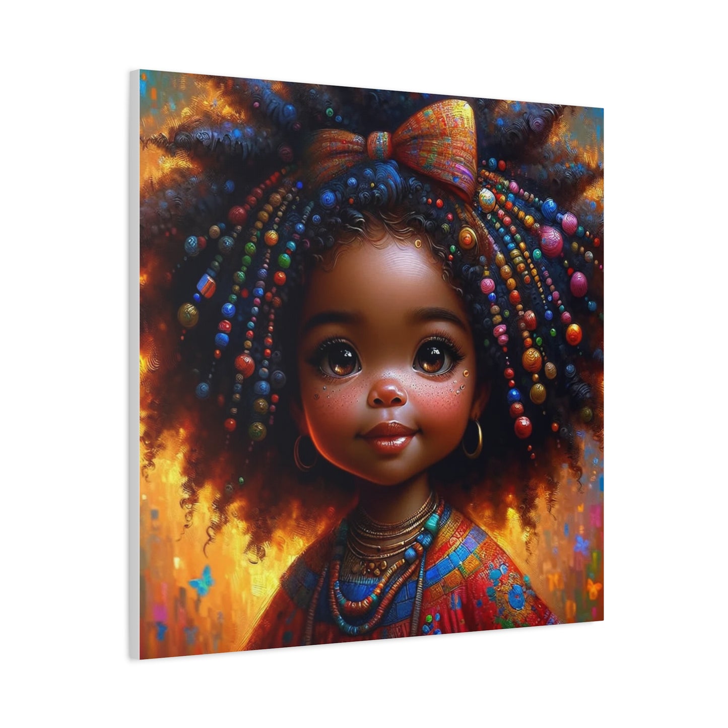 Beautiful Child Black Canvas Art