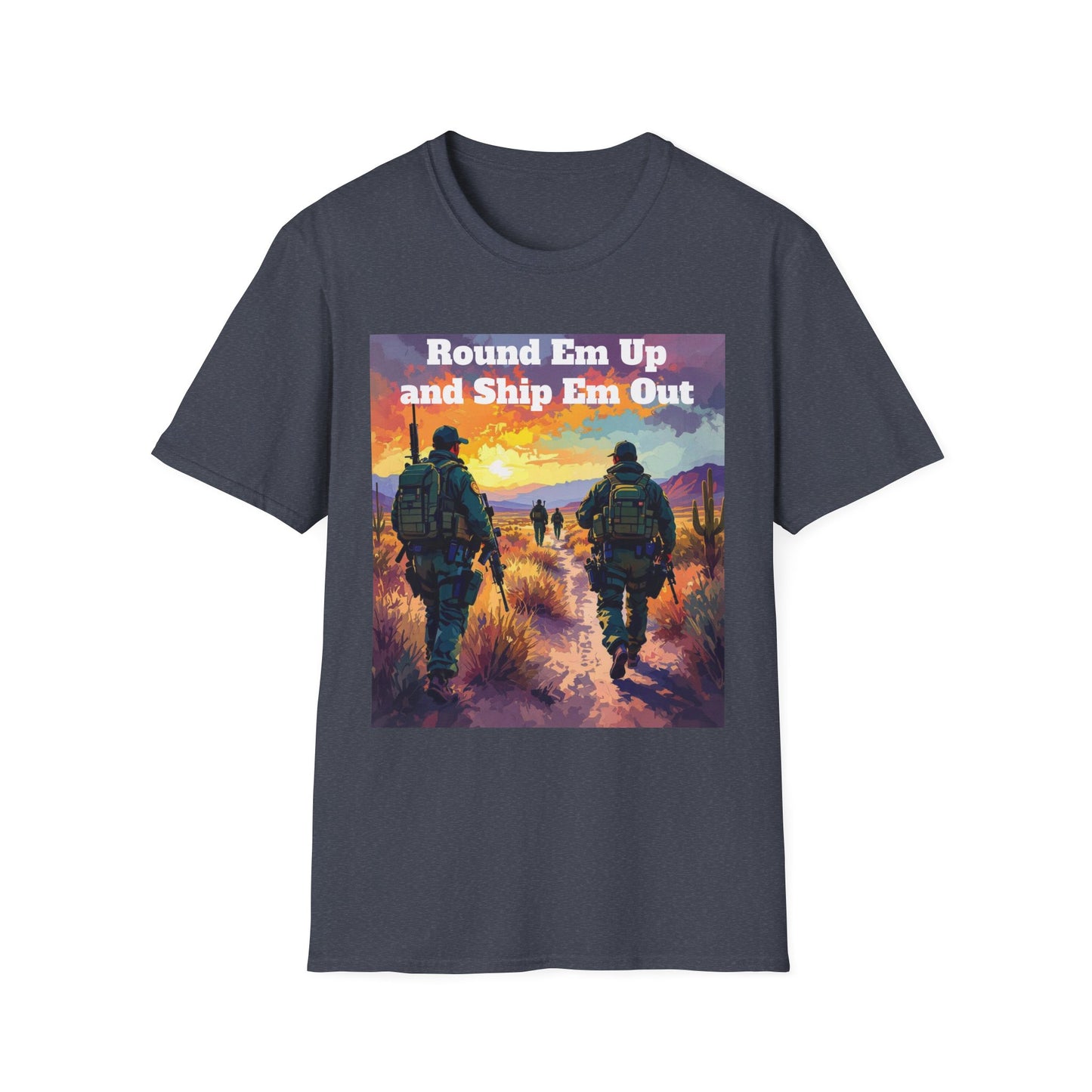 Round Em Up and Ship Em Out Western Boho, Unisex T-Shirt,