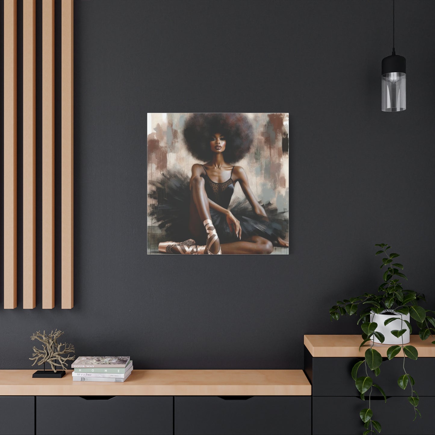 Beautiful Black Woman Ballerina Canvas Art