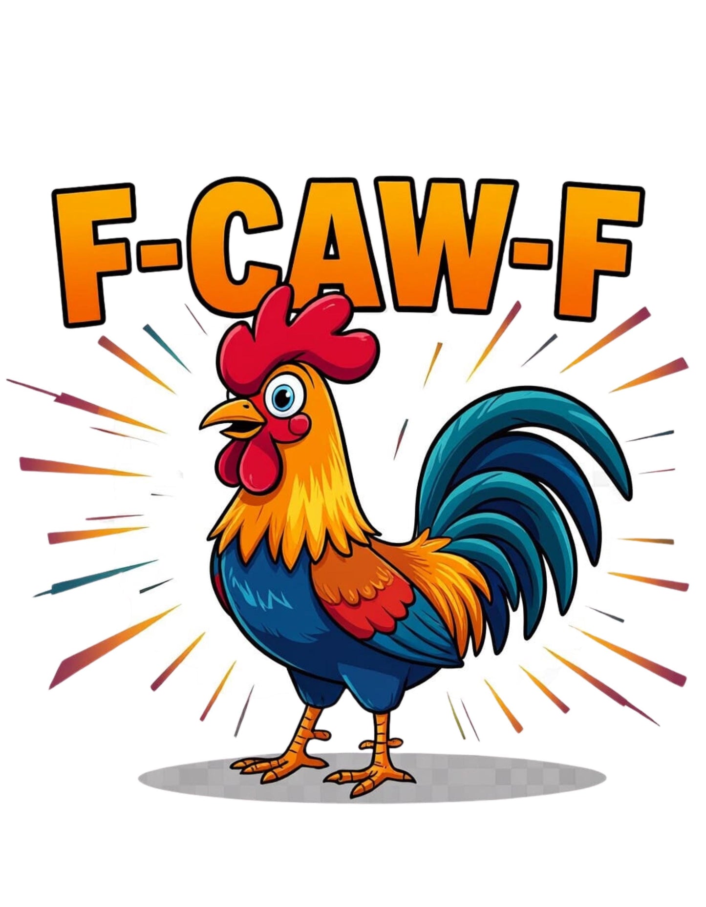 5 "F-CAW-F" Rooster, Chicken, Funny, PNGs to make Crafts, T-shirts, Mugs, artwork