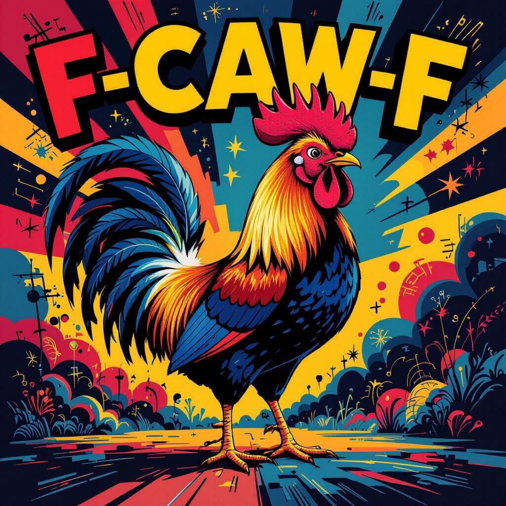 5 "F-CAW-F" Rooster, Chicken, Funny, PNGs to make Crafts, T-shirts, Mugs, artwork