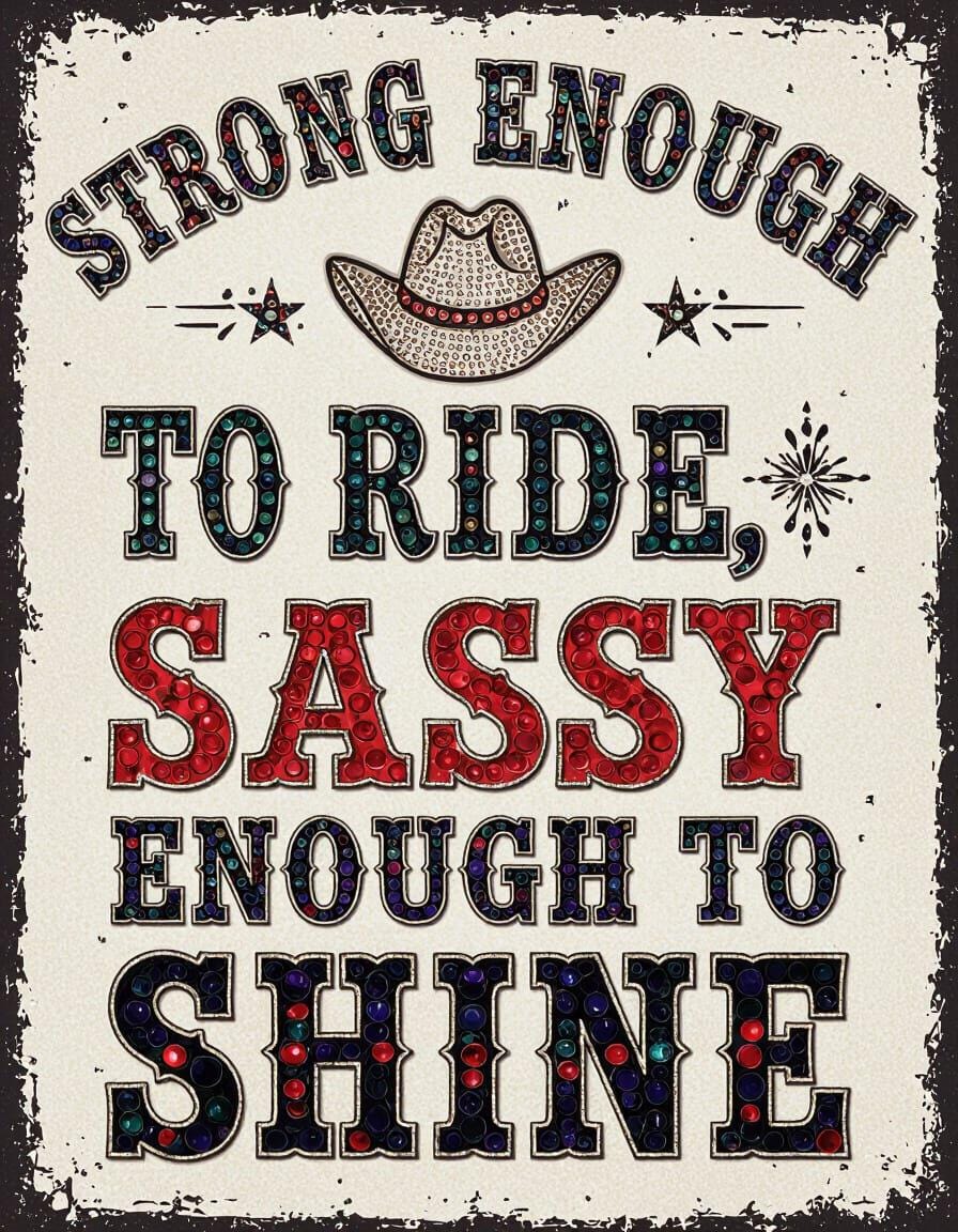 Cowgirl Sayings JPEGs: Strong, Sassy, Sublimation Designs (Set of 5)
