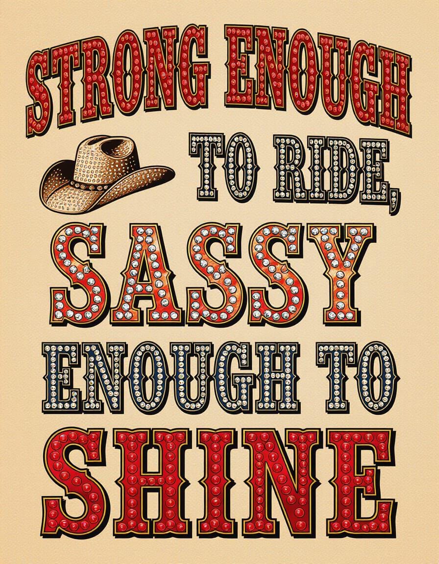 Cowgirl Sayings JPEGs: Strong, Sassy, Sublimation Designs (Set of 5)