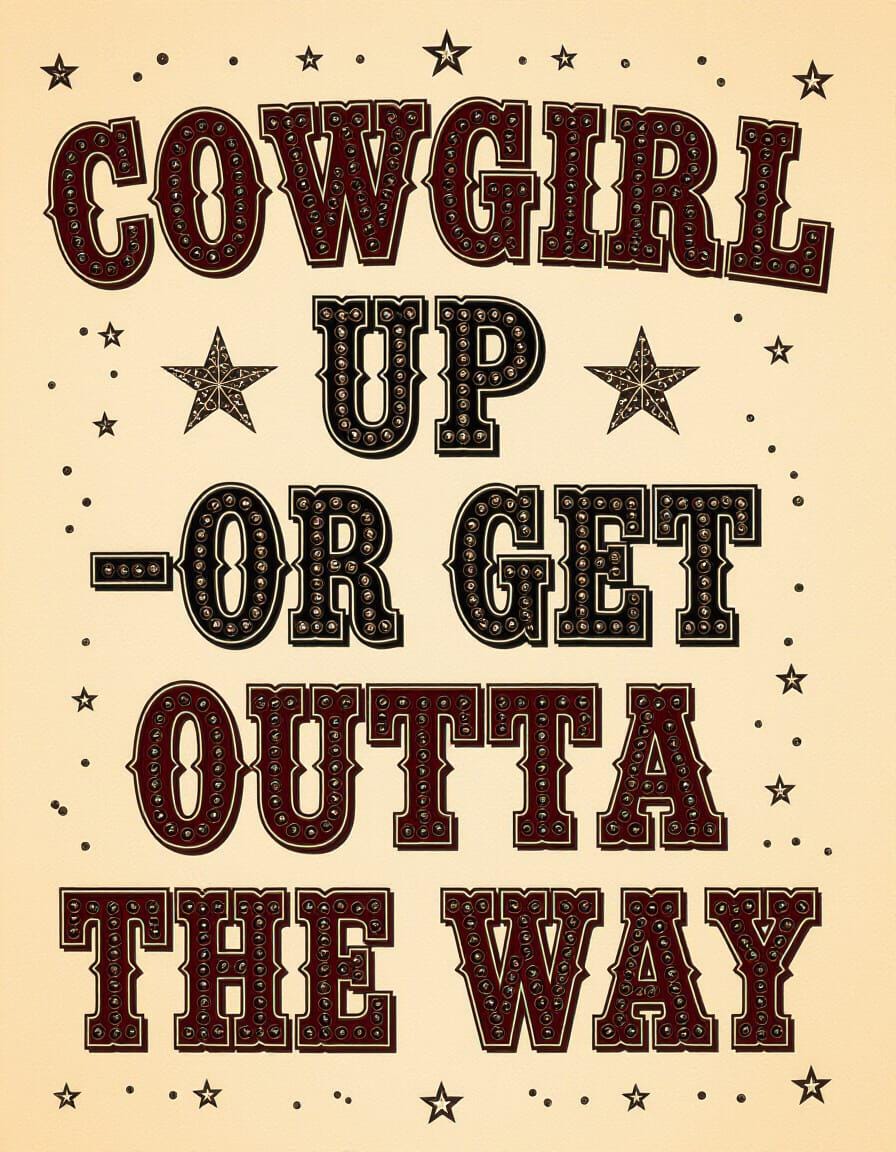 Cowgirl Sayings JPEGs: Sublimation Designs, Set of 5