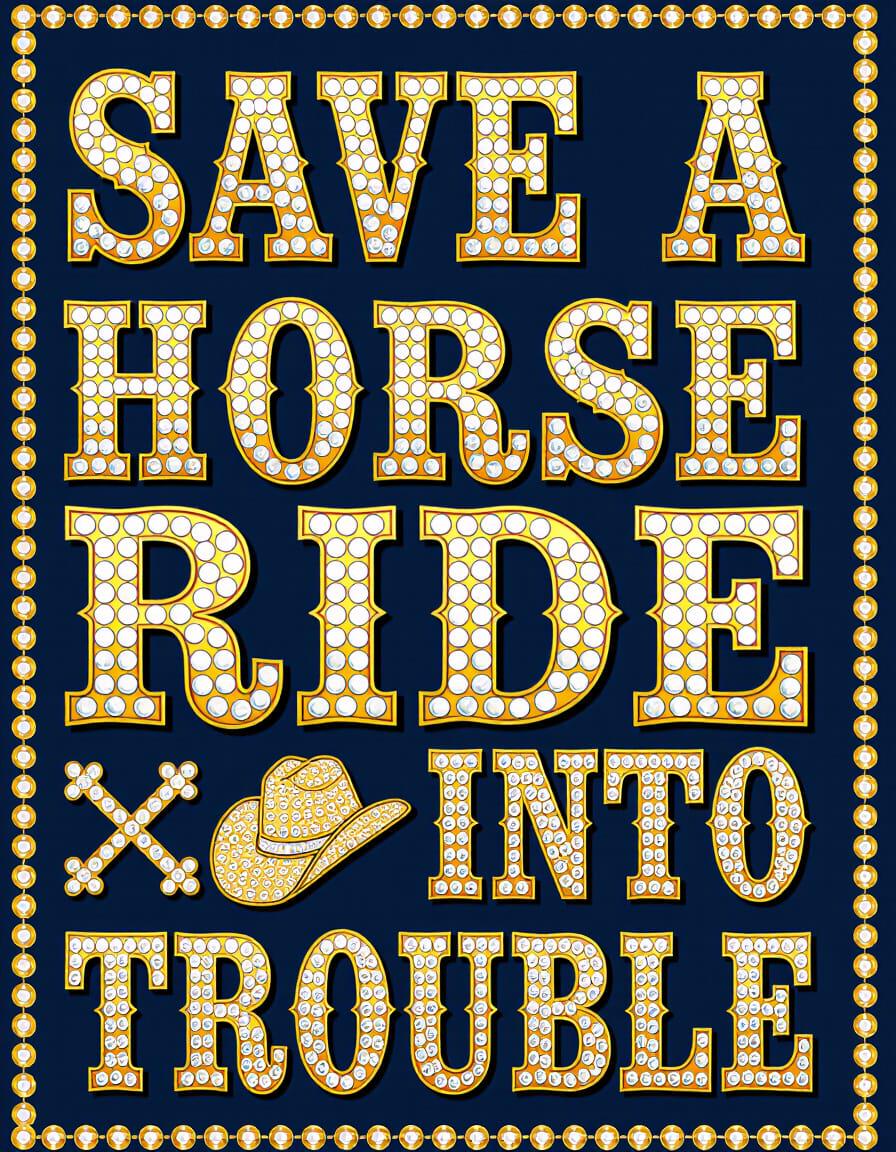 Cowgirl Sayings: Save a Horse Ride Into Trouble (Set of 5) JPEGs for Sublimation
