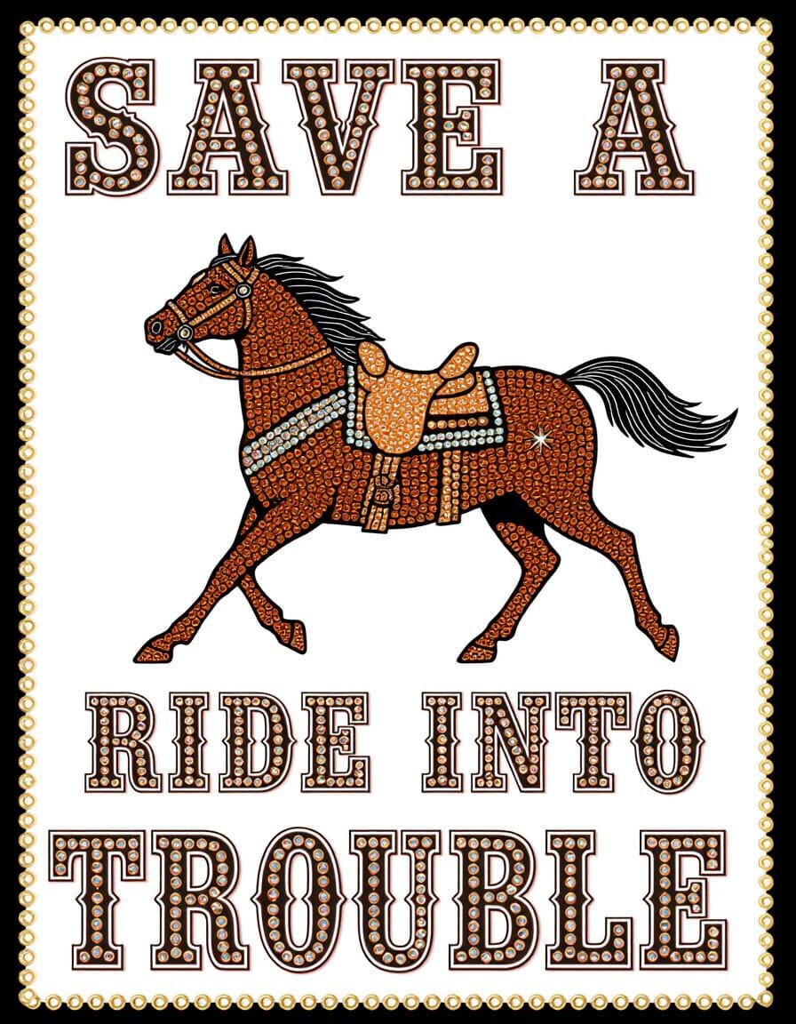 Cowgirl Sayings: Save a Horse Ride Into Trouble (Set of 5) JPEGs for Sublimation